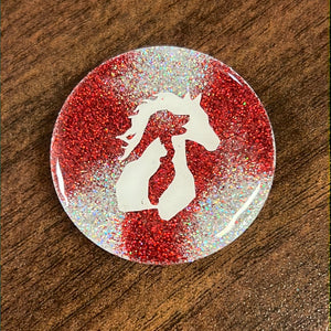 Red/Silver Horse, Dog, & Cat Pop Socket