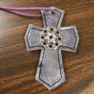 Purple/Silver Saddle Cross