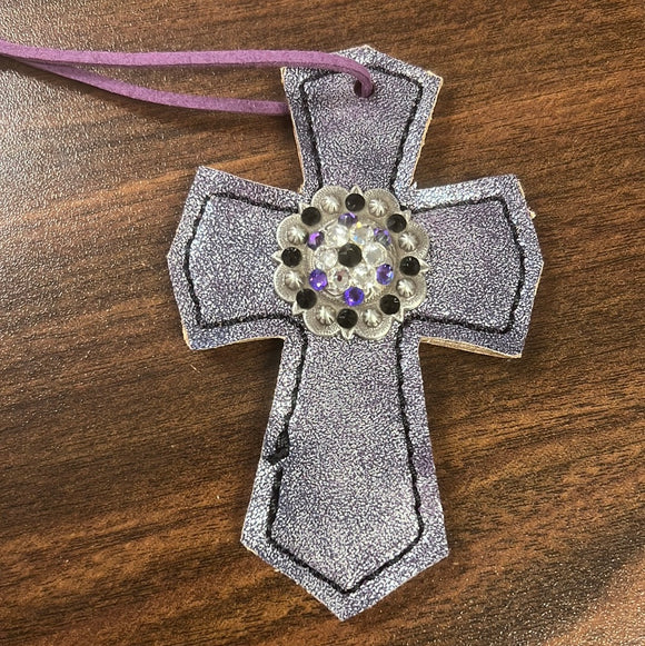 Purple/Silver Saddle Cross