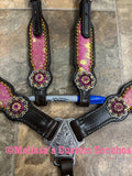 Pink/Gold Hair on Hide Tack set with bling