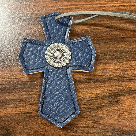 Navy Saddle Cross