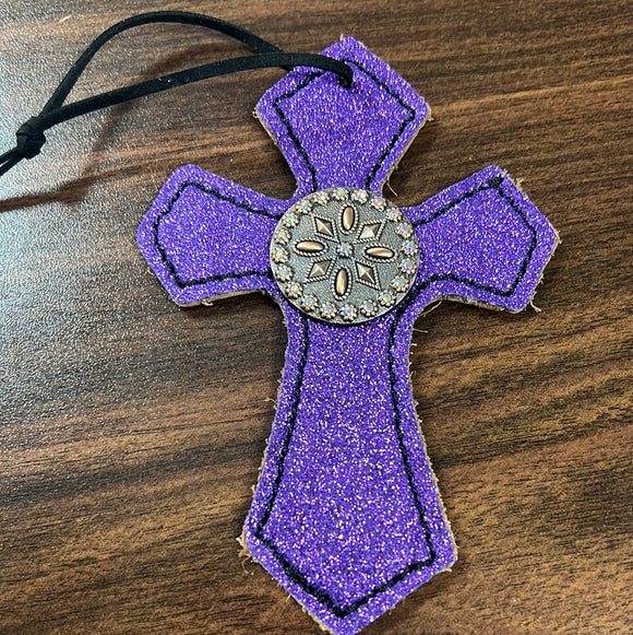 Sparkly Purple Saddle Cross
