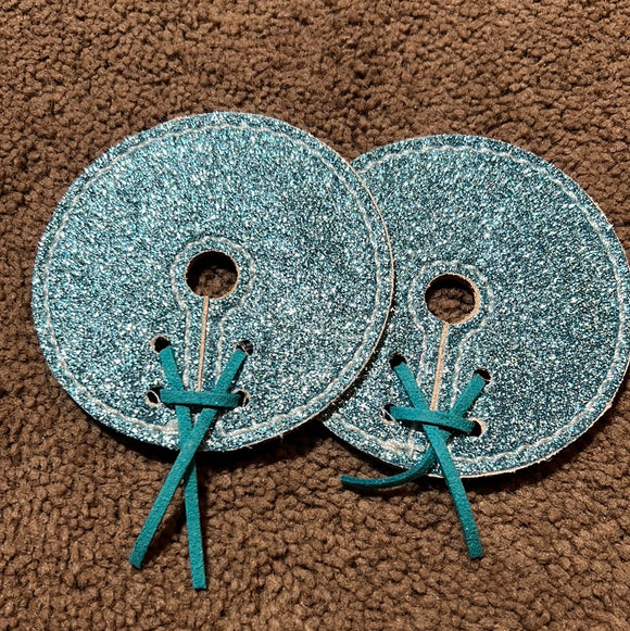 Sparkly Turquoise Leather Bit Guards