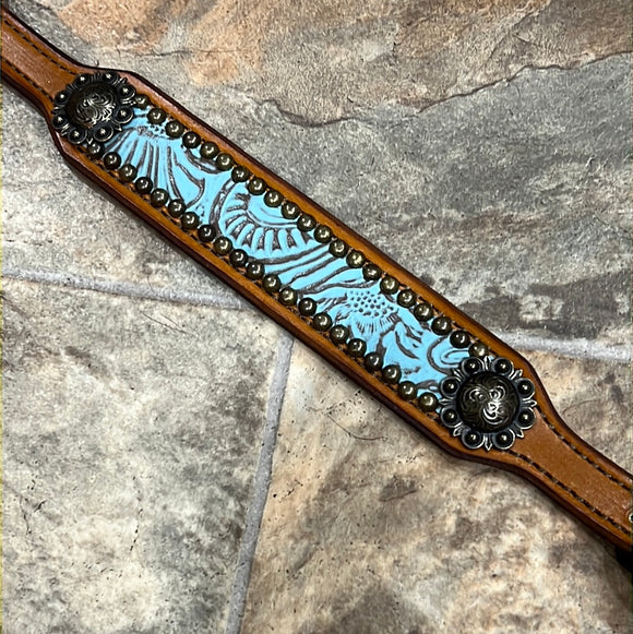 Light Blue Floral Wither Strap
