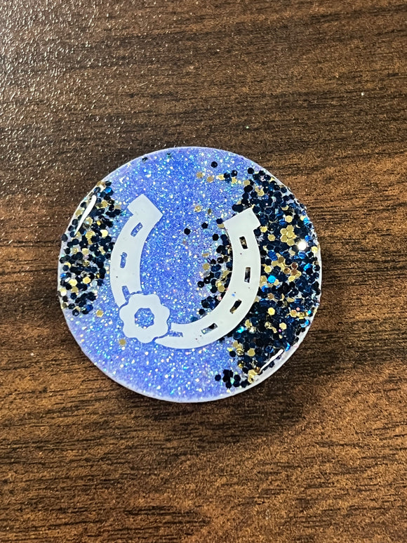 Blue Horseshoe Pop Socket