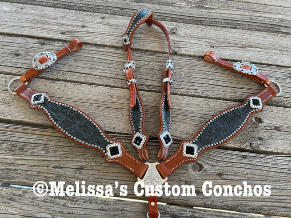 Gray and Black Tack set with bling
