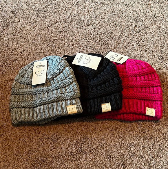 KIDS Solid Fuzzy Lined Beanie